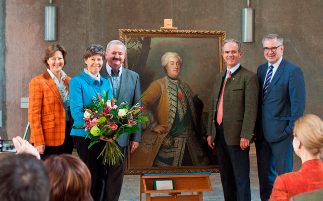 Los Amigos de la Bóveda Verde a.c. entregan un retrato del príncipe elector Federico Augusto II. de Sajonia donado por el profesor Reimundo Neugebauer a los museos de Dresde